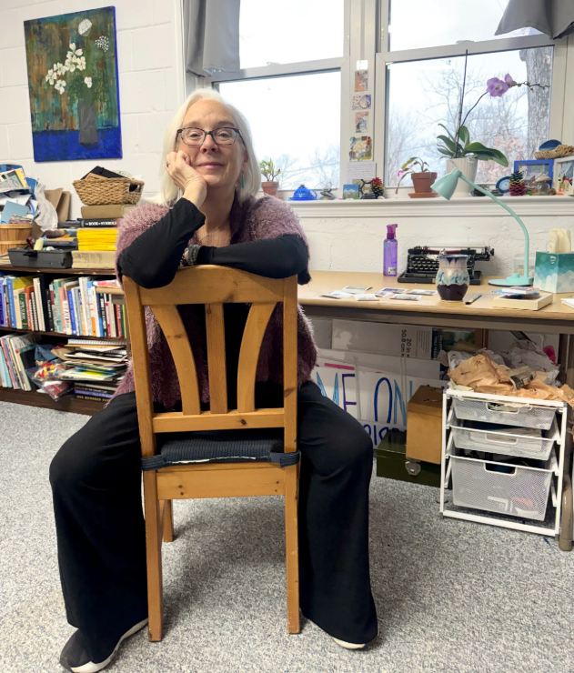 Artist Pam Huffman in her studio